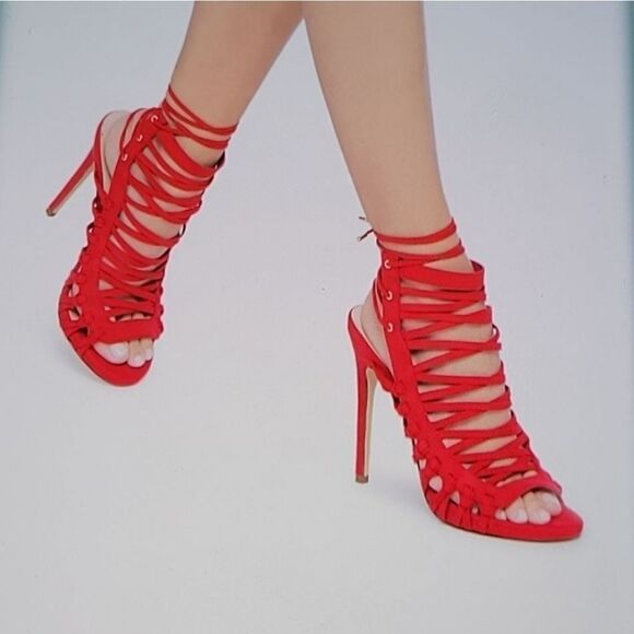 BRAND NEW SHOEDAZZLE ANKLE STRAP OPEN TOE HIGH HEEL STILETTOS SANDAL - Picture 1 of 16